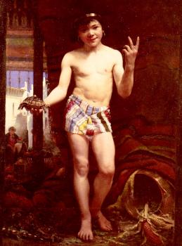 查爾斯 維尅托 蒂裡翁 Thivet Antoine Auguste The Young Street Vendor 查爾斯 維尅托 蒂裡翁 Thivet Antoine Auguste The Young Street Vendor
